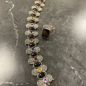 Judith Jack Multi-Gemstone Sterling Silver Stone Bracelet Bundle